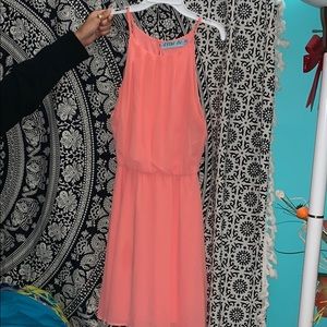 peach halter dress